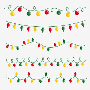 Colorful holiday string lights decoration